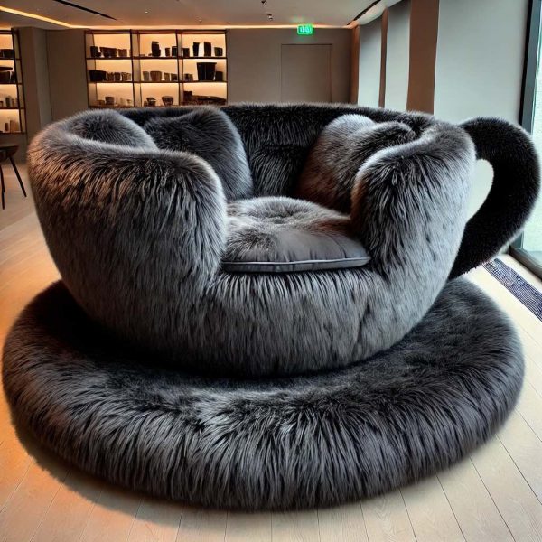 Giant Fur Teacup Lounger: The Ultimate Comfort Furniture Trend