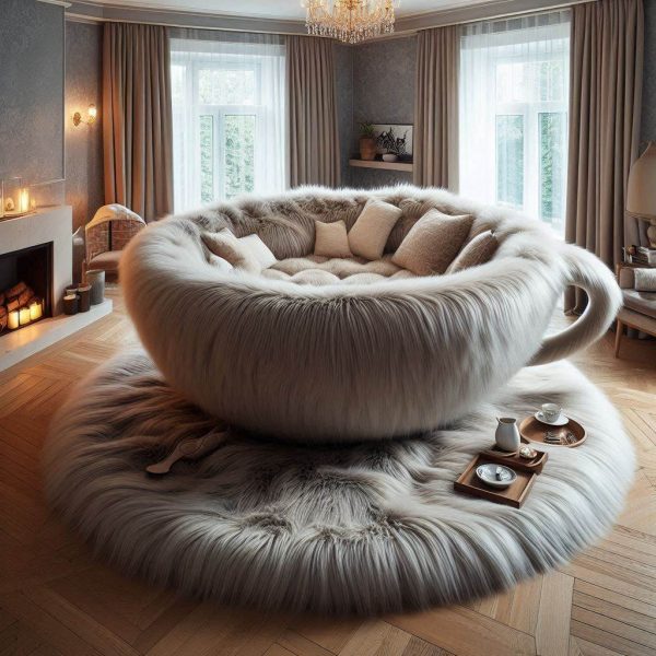 Design and Features of the Giant Fur Teacup Lounger