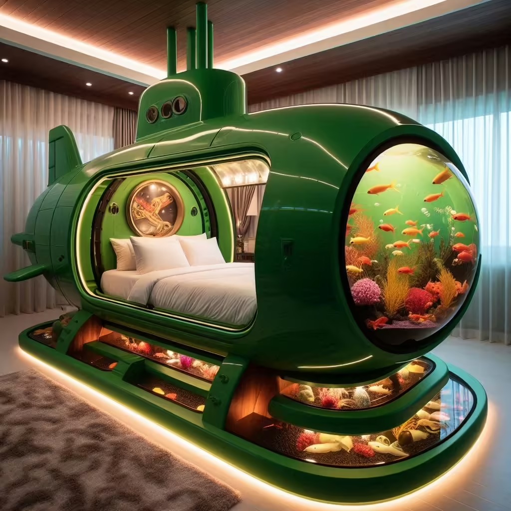 How to Style a Room with an Aquarium Submarine Bed