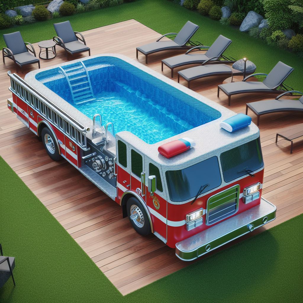 Firetruck Pool: A Unique Backyard Experience