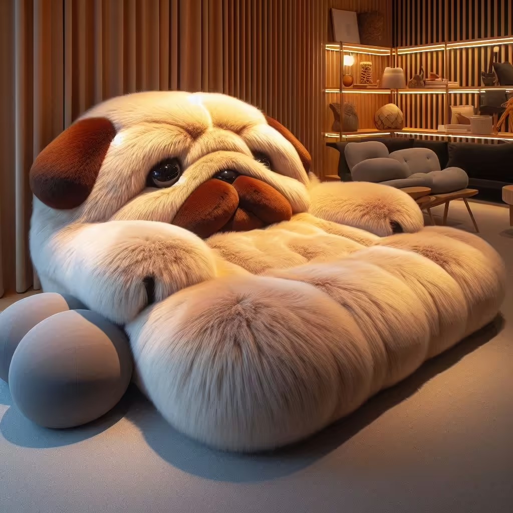 Materials Used in Giant Dog-Shaped Loungers