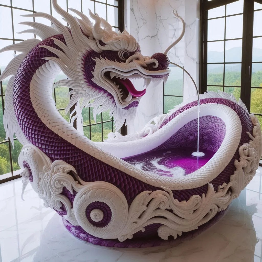 Craftsmanship Behind Dragon-Shaped Bathtubs