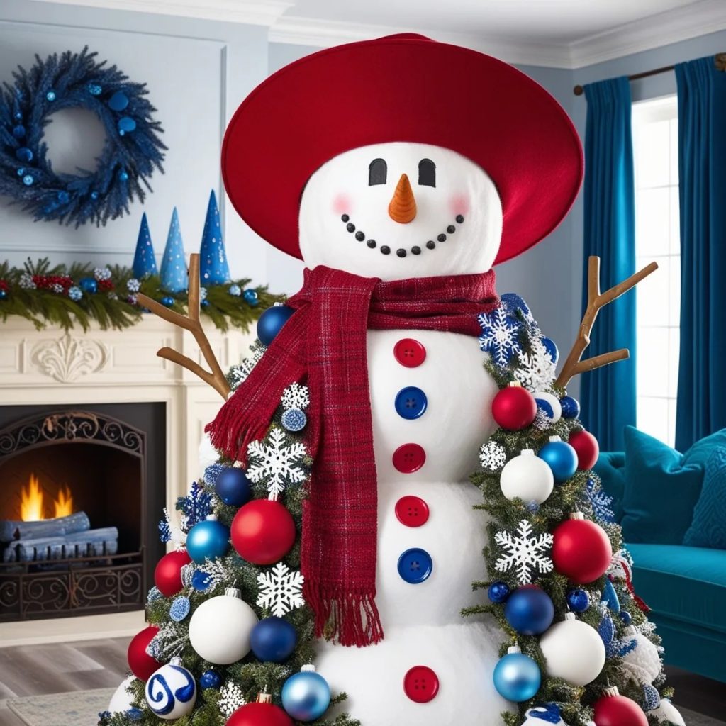 Design Features of a Snowman-Shaped Christmas Tree