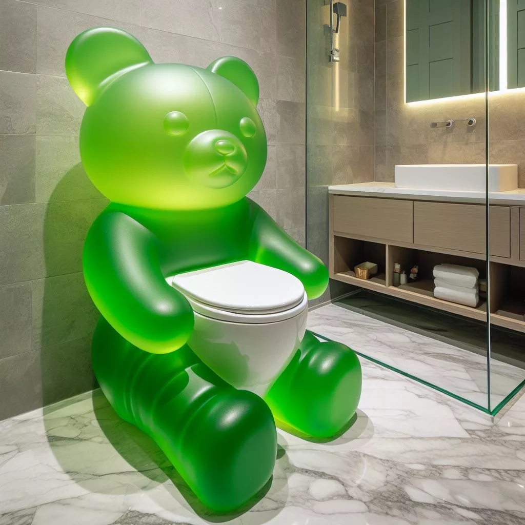 4. Integrating the Gummy Bear Toilet into Bathroom Decor