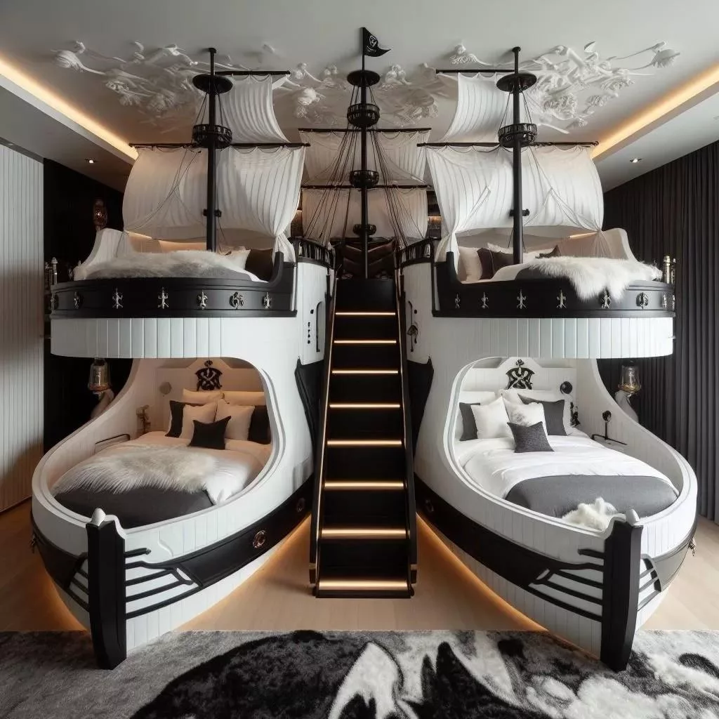 The Pirate Ship-Shaped Bunk Bed: A Treasure of Unique and Imaginative Design for Kids’ Rooms