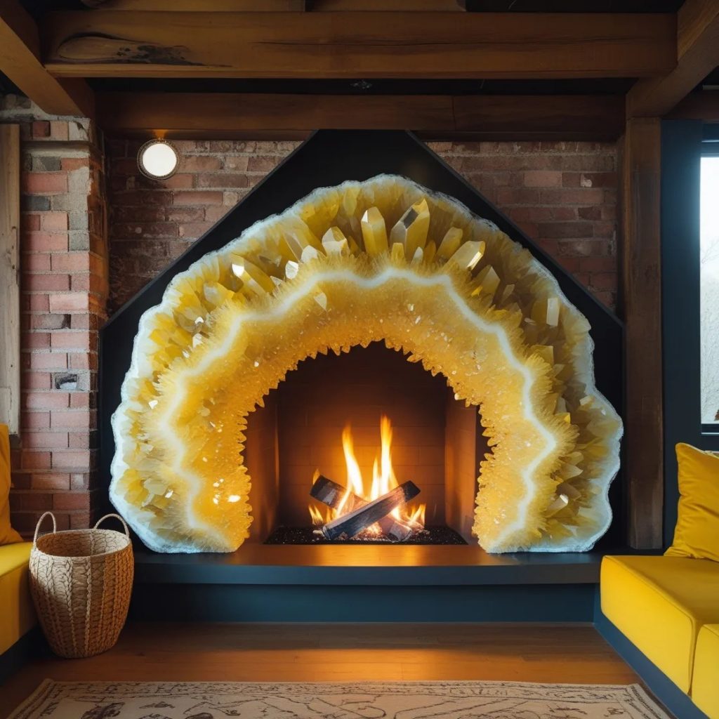 2. The Unique Appeal of the Amethyst Geode Fireplace