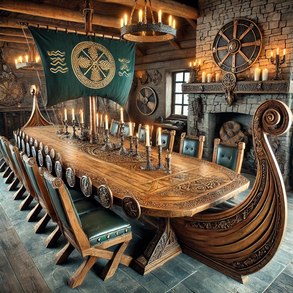 Styling Tips for a Viking Ship Dining Table