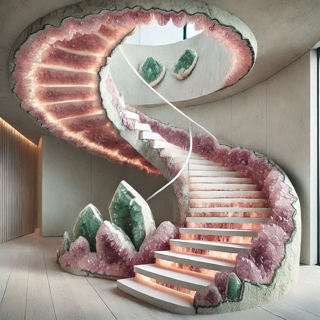 The Unique Features of an Amethyst Geode Staircase