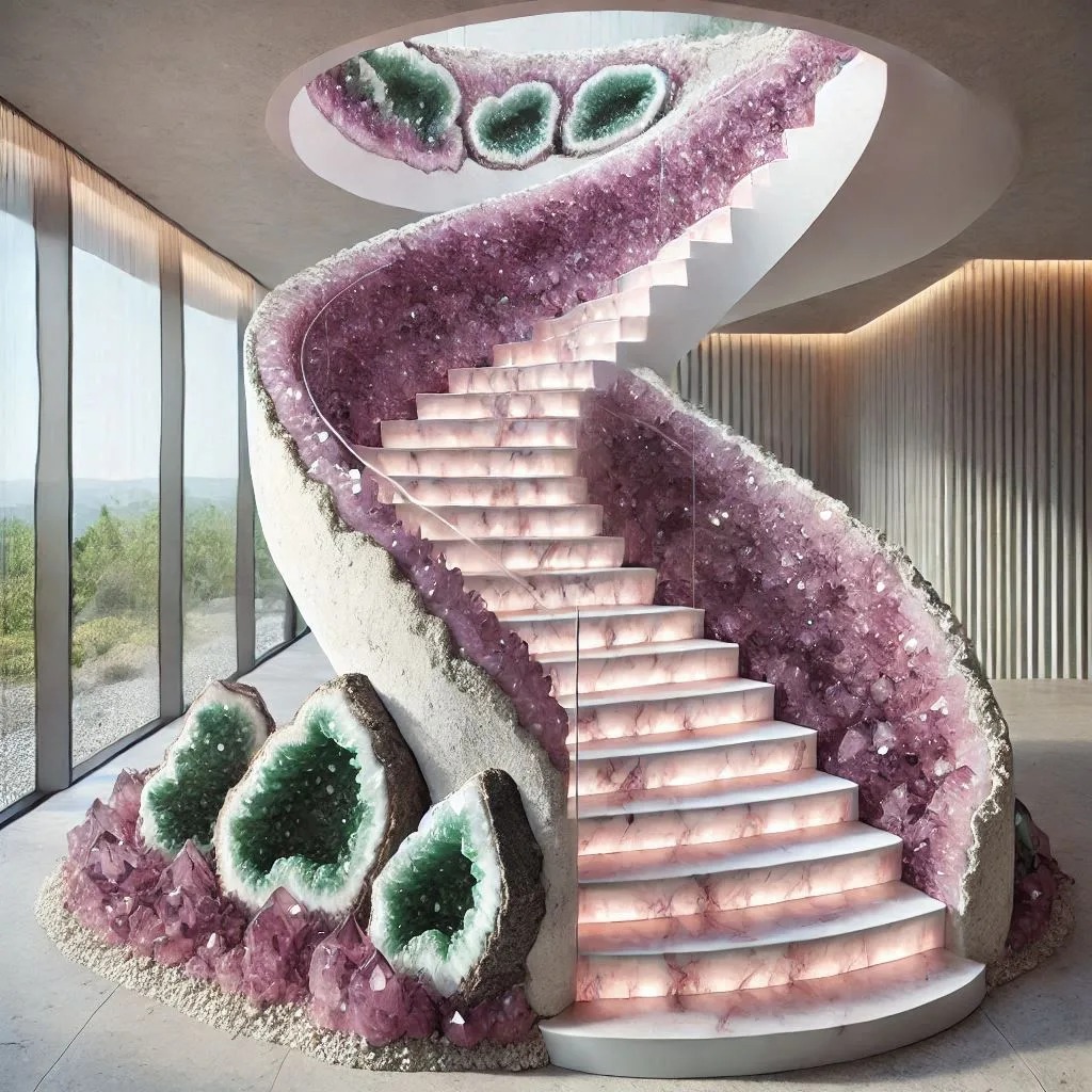 Designing an Amethyst Geode Staircase