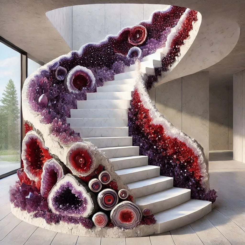 Incorporating an Amethyst Geode Staircase Into Your Space