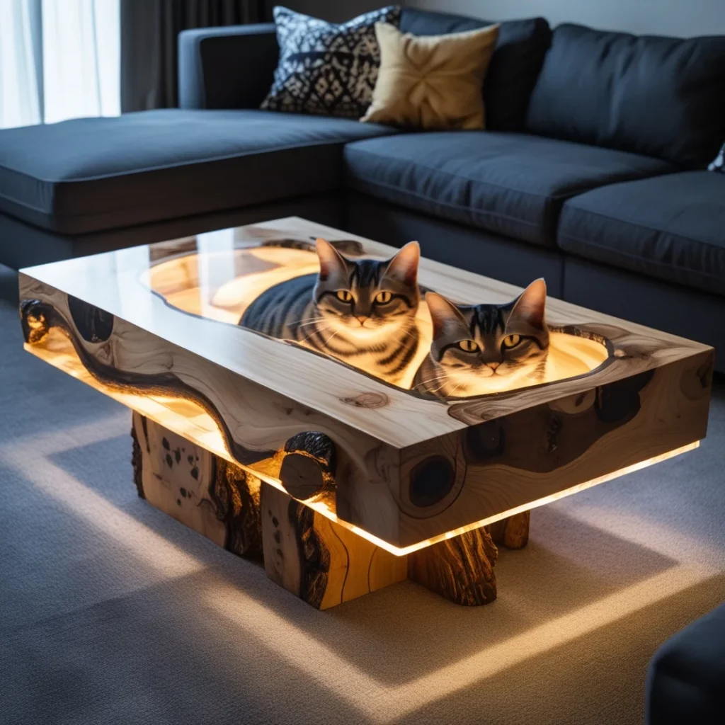 The Rise of Cat-Themed Epoxy Resin Tables