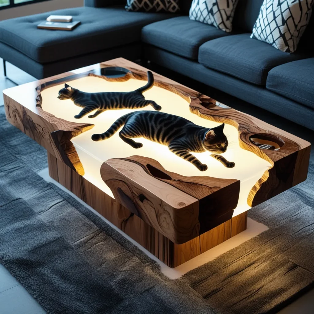 Why Choose a Cat-Themed Epoxy Resin Table?