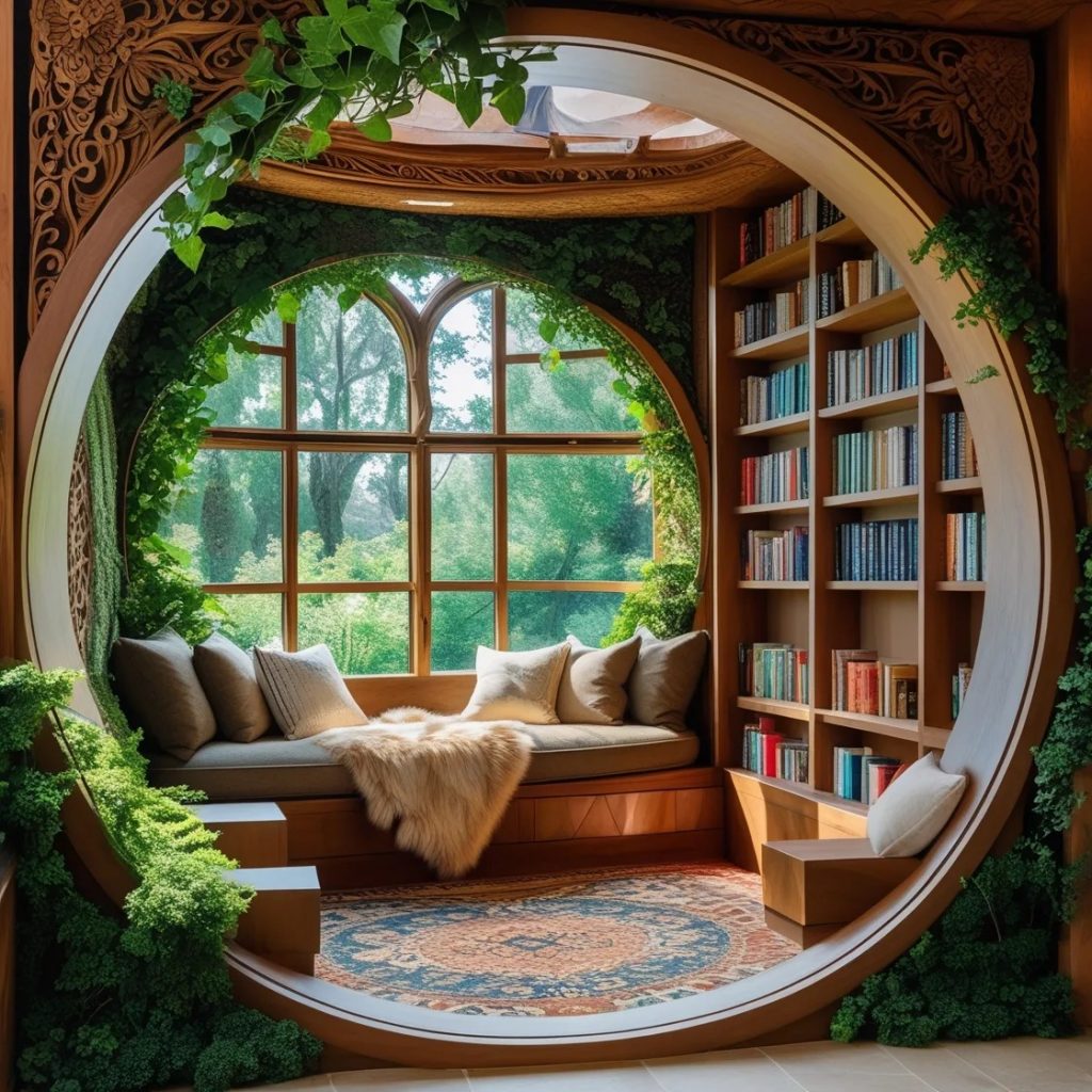 Circular Wooden Reading Nook: A Unique Blend of Serenity and Style