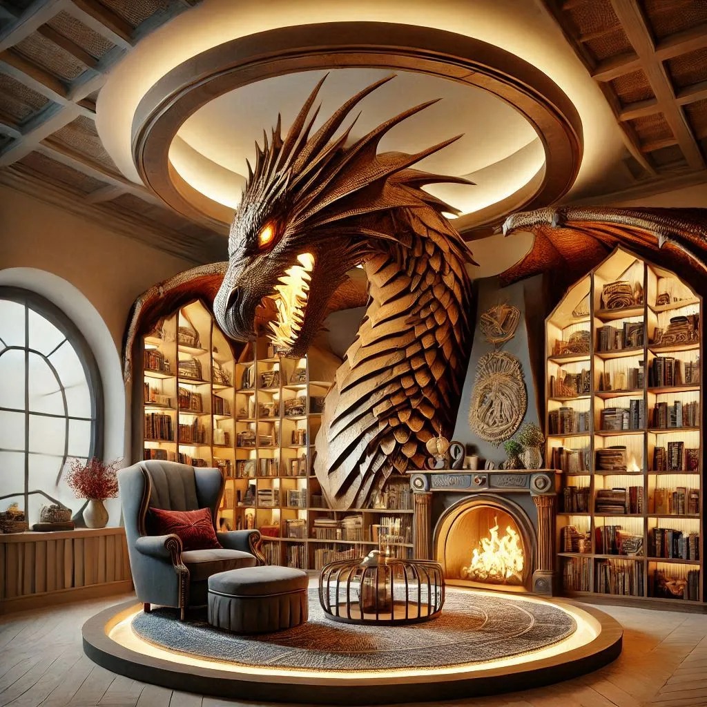 Dragon-Shaped Bookshelf: A Fiery Addition to Your Home Decor