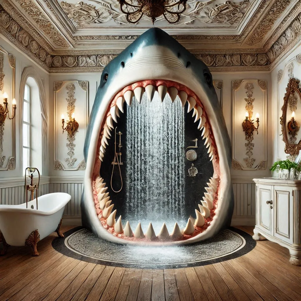 The Inspiration Behind the Giant Shark Shower