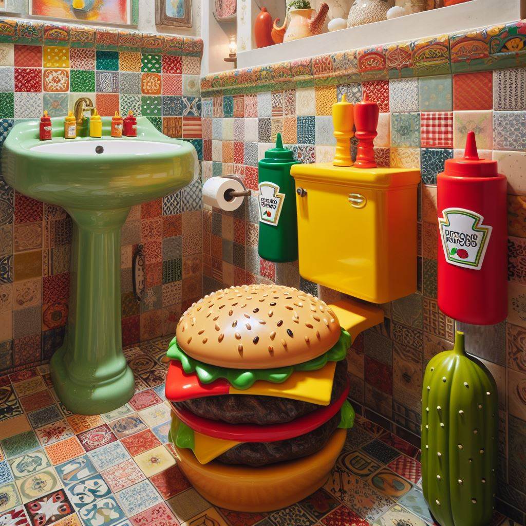 Pairing Your Hamburger-Shaped Toilet with Decor