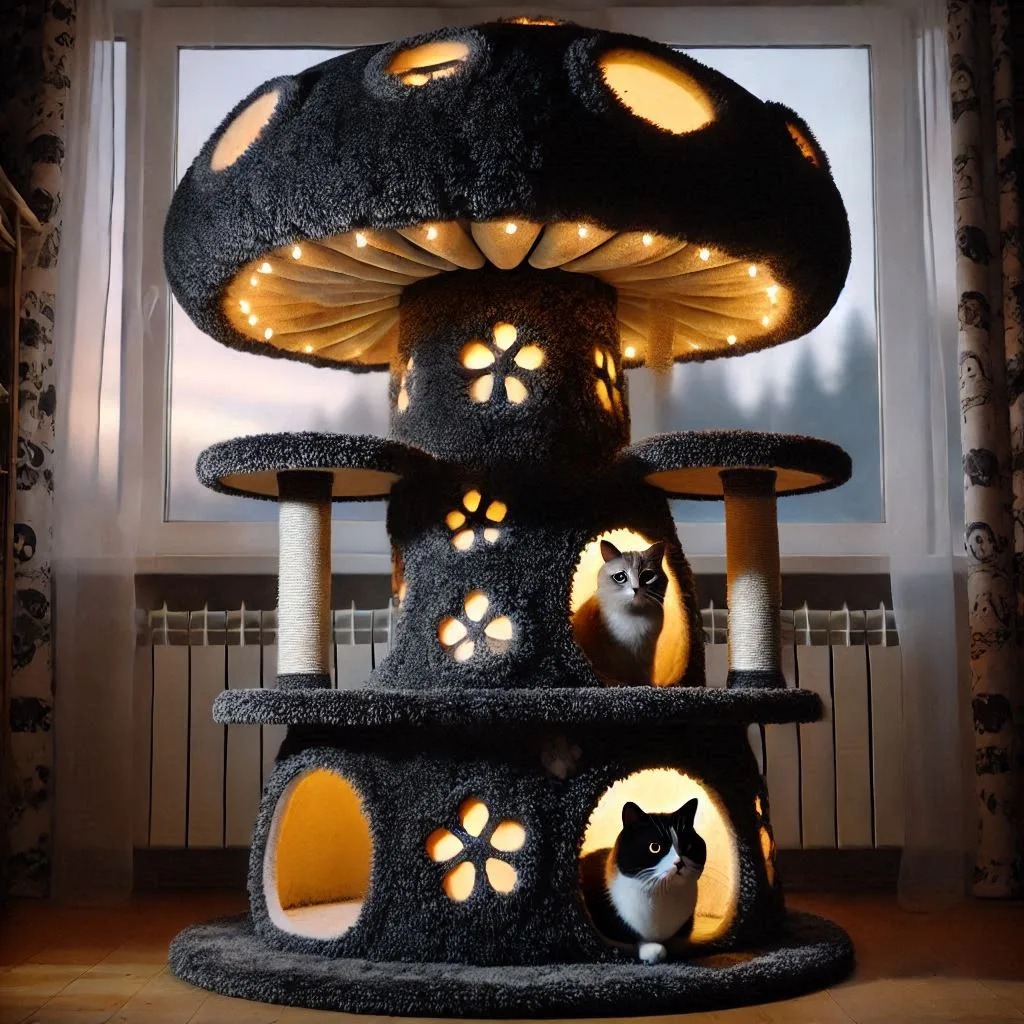 Redefining Feline Luxury: The Mushroom-Shaped Cat Tree