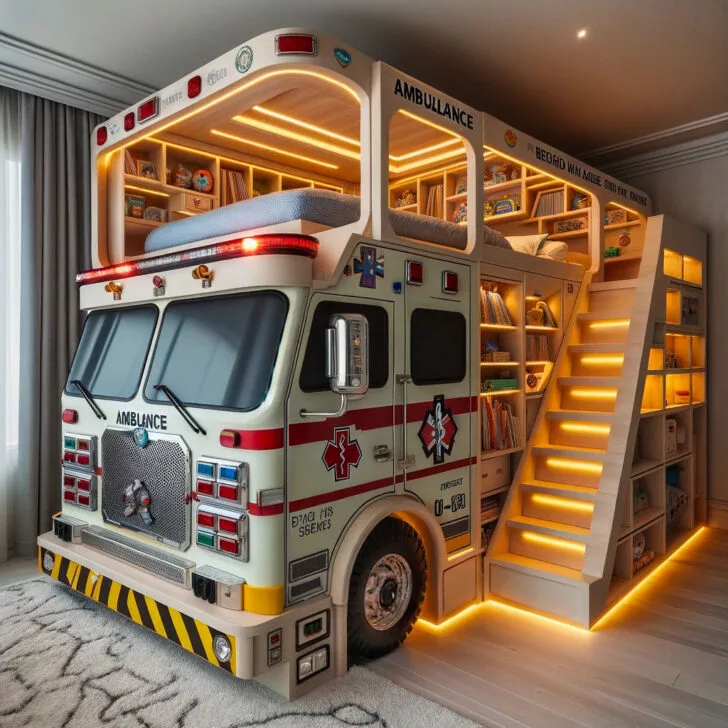 Design Features of the Firetruck Kids Bunk Bed