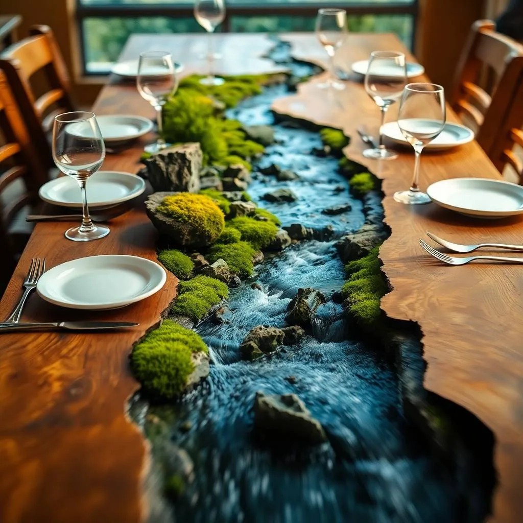 Elegance Meets Nature: The Unique Charm of the River Wooden Dining Table