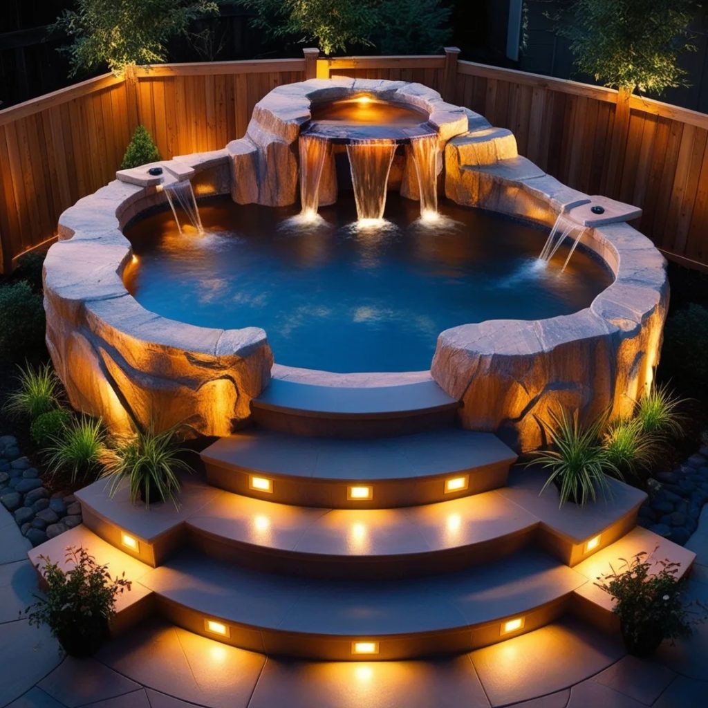 Why the Rock and Waterfall Hot Tub Stands Out