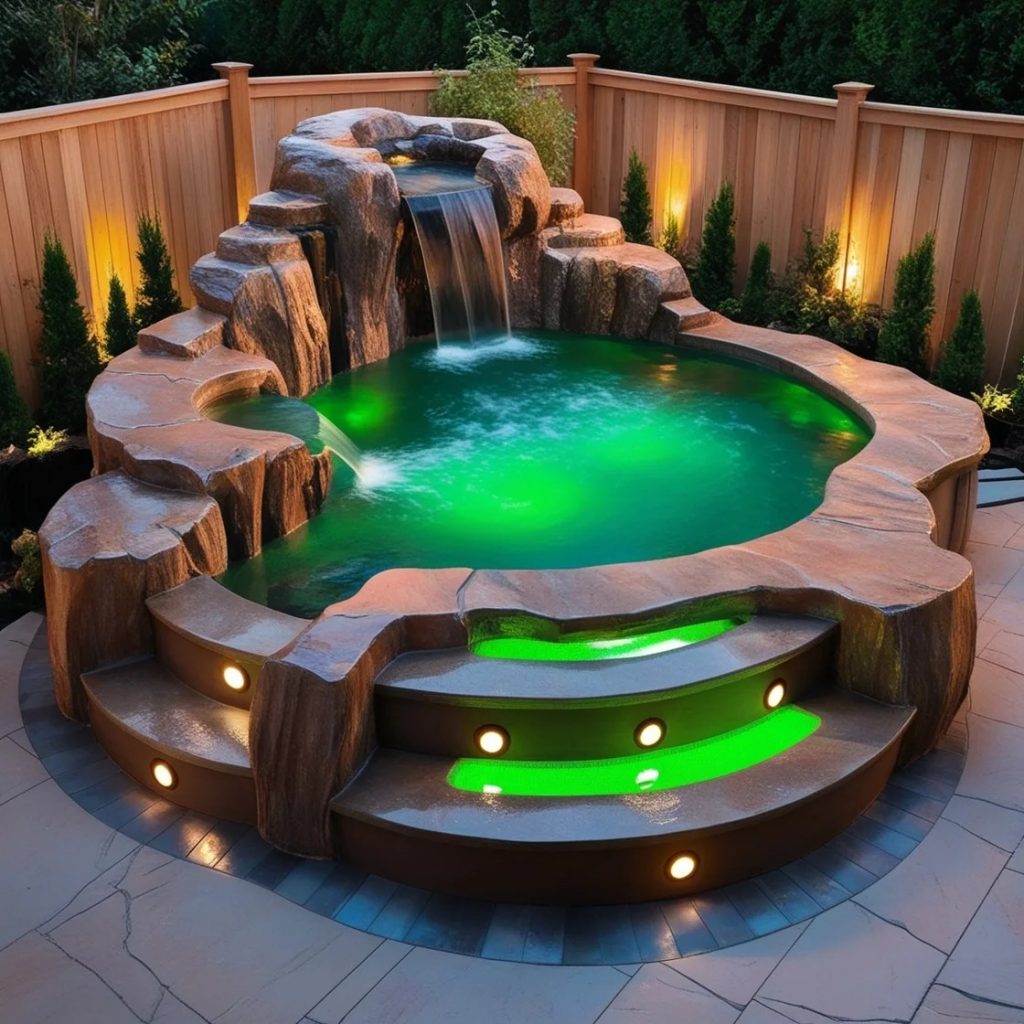 The Allure of the Rock and Waterfall Hot Tub