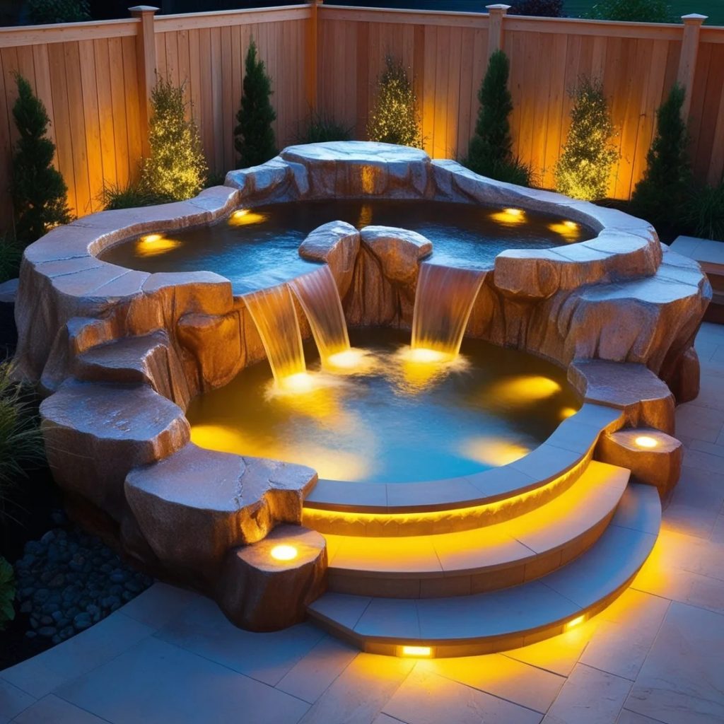 Why Choose a Rock and Waterfall Hot Tub?