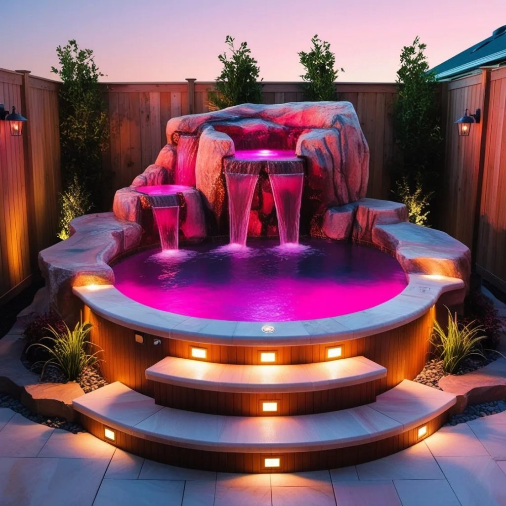 How to Incorporate a Rock and Waterfall Hot Tub into Your Space