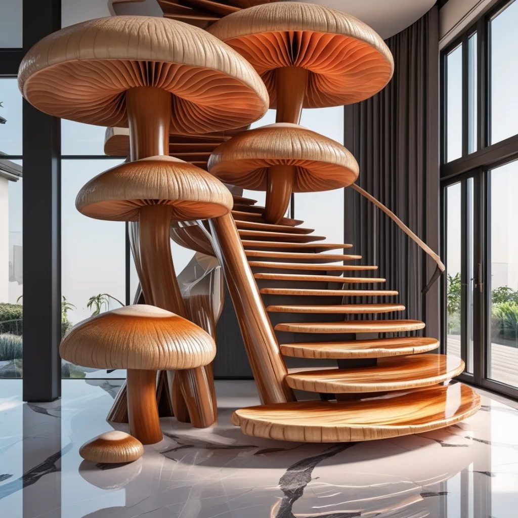 Incorporating the Wooden Mushroom Staircase into Your Home