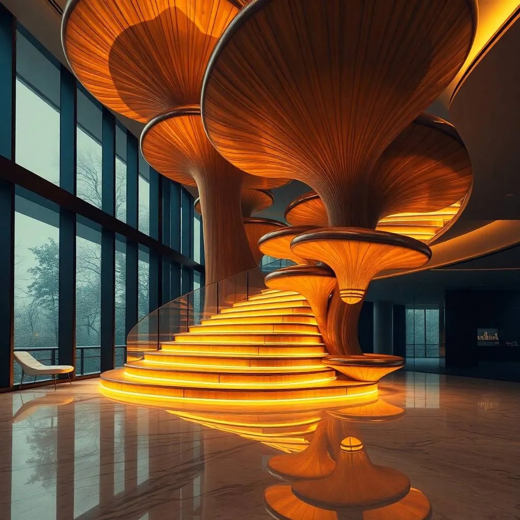 The Inspiration Behind the Wooden Mushroom Staircase