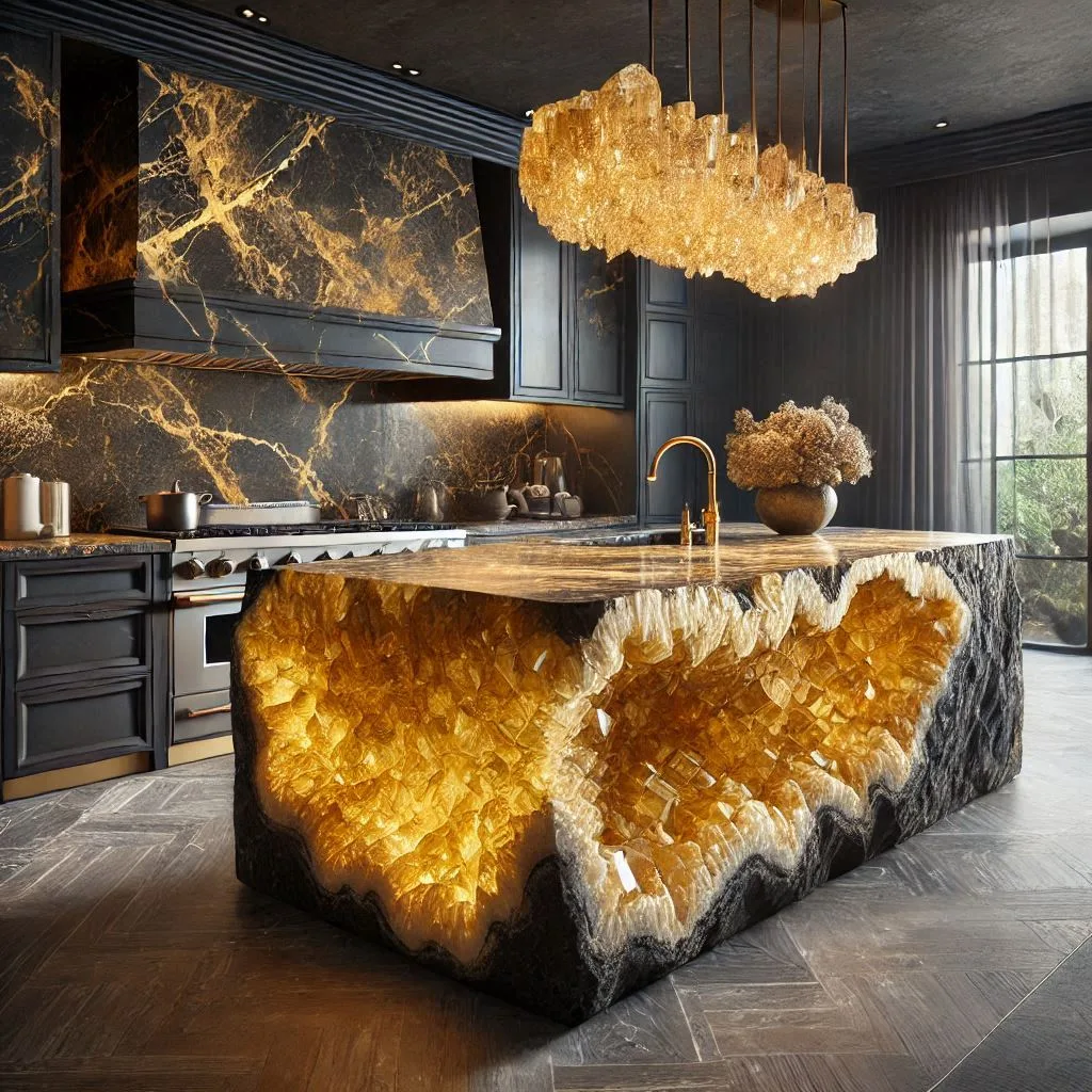 The Allure of Mineral Crystal Kitchen Islands