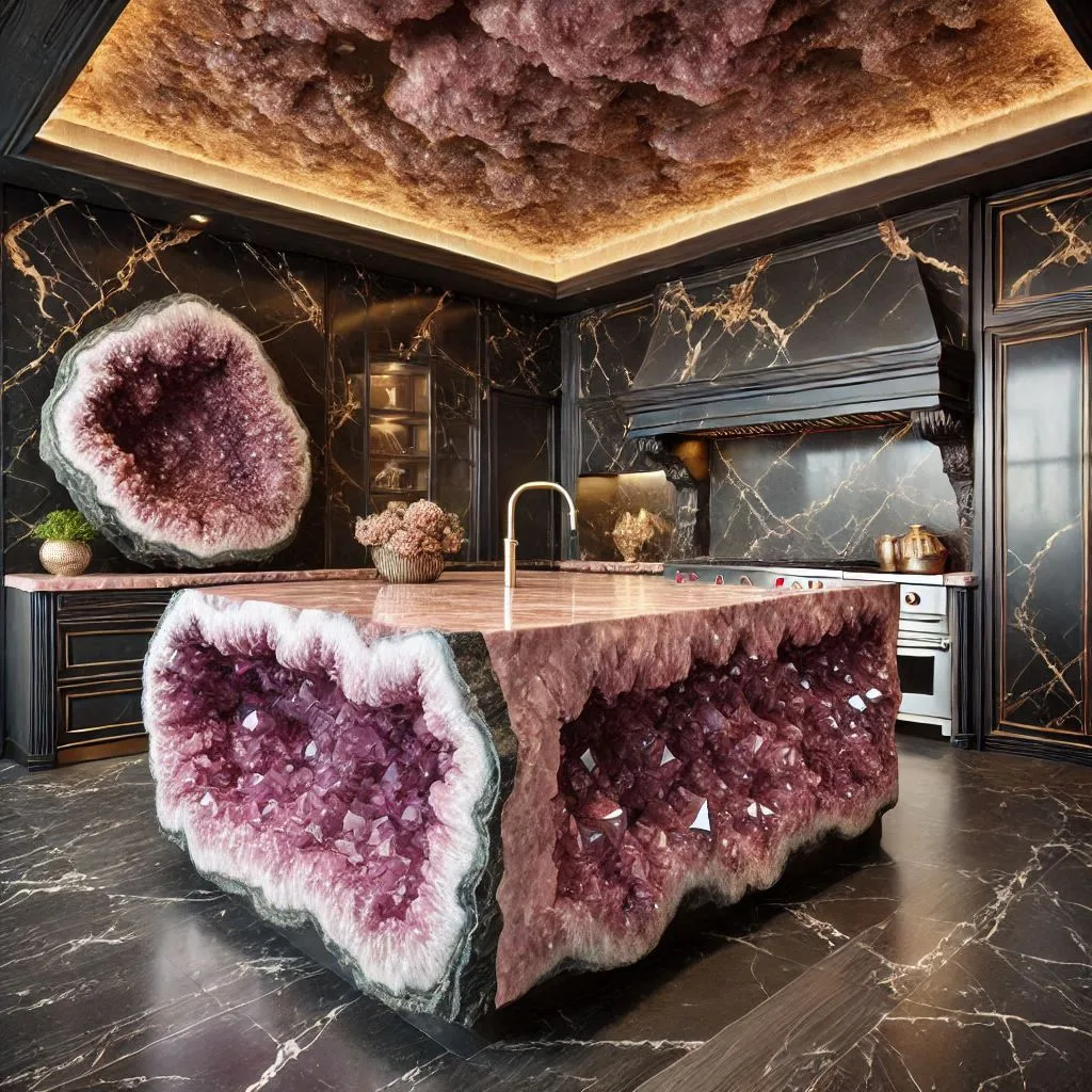 Incorporating a Mineral Crystal Kitchen Island into Your Home