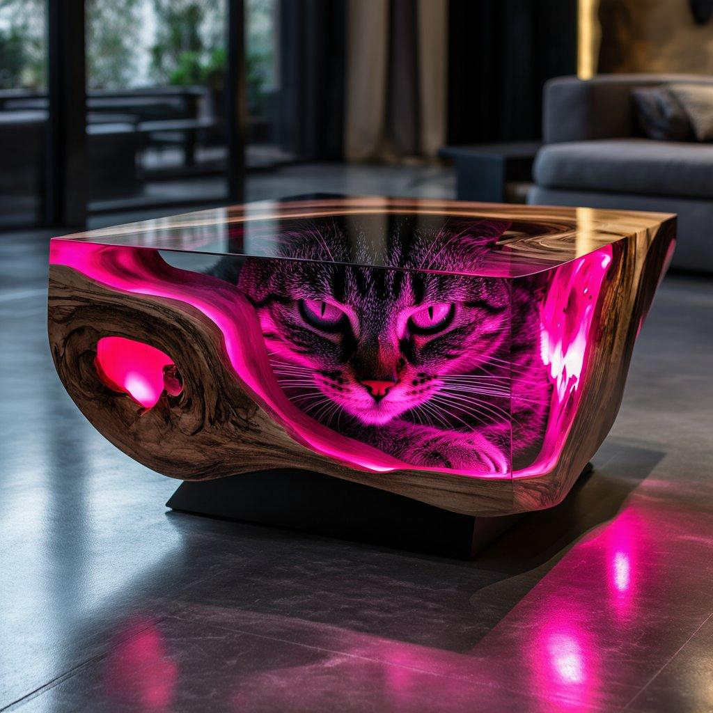 The Unique Allure of Cat Epoxy Coffee Tables: A Blend of Art and Functionality