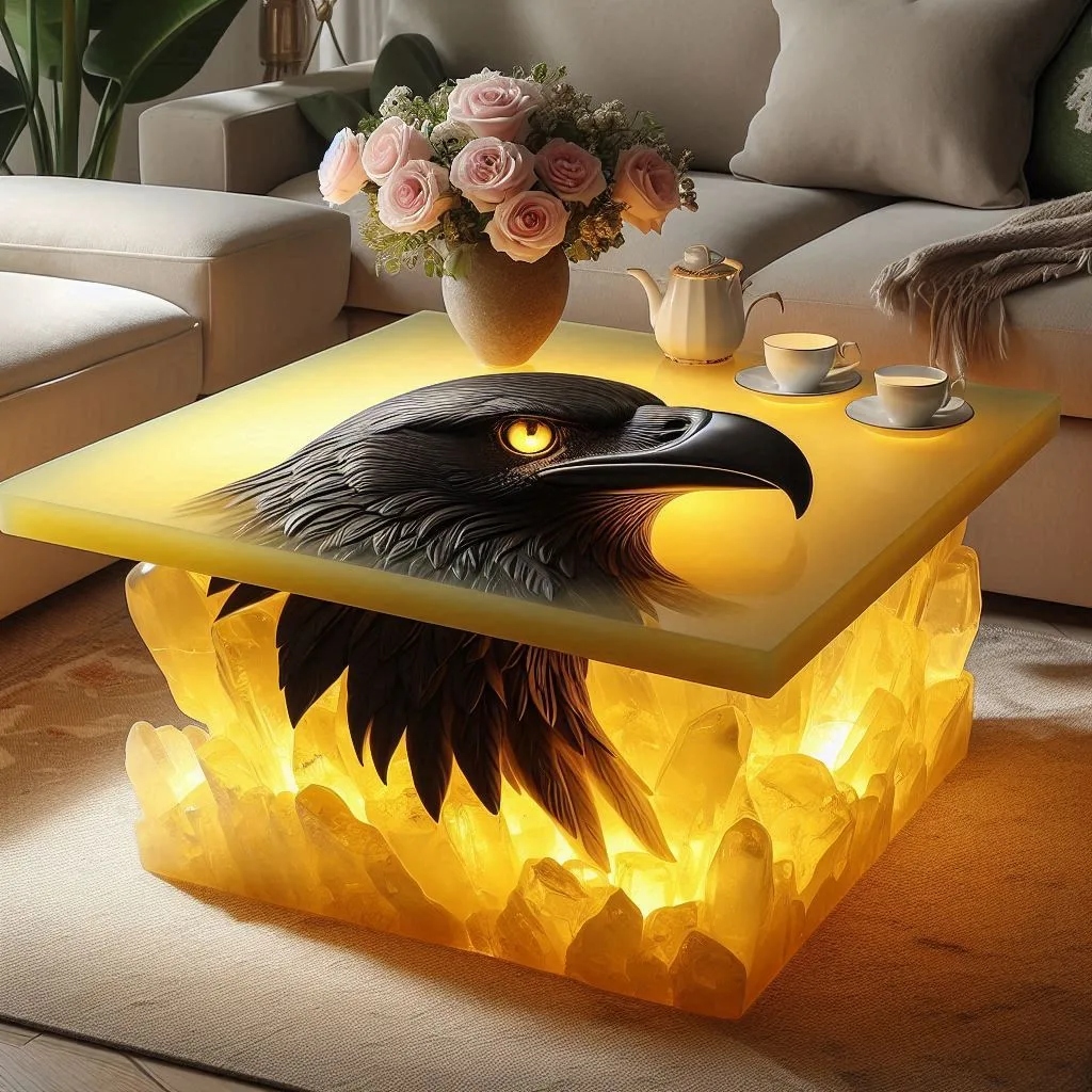 Crows Resin Coffee Tables: Merging Mystery, Art, and Functionality