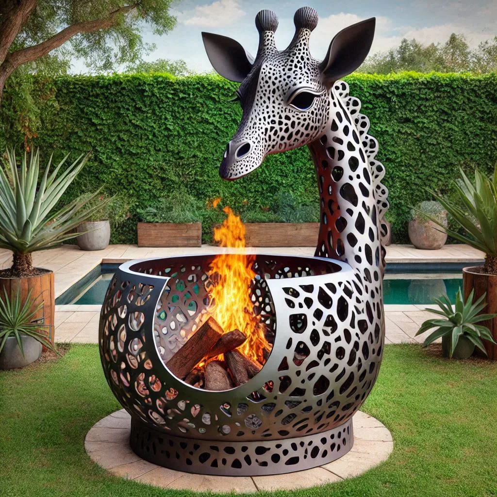 Giraffe-Shaped Fire Pit: A Unique and Mesmerizing Outdoor Masterpiece