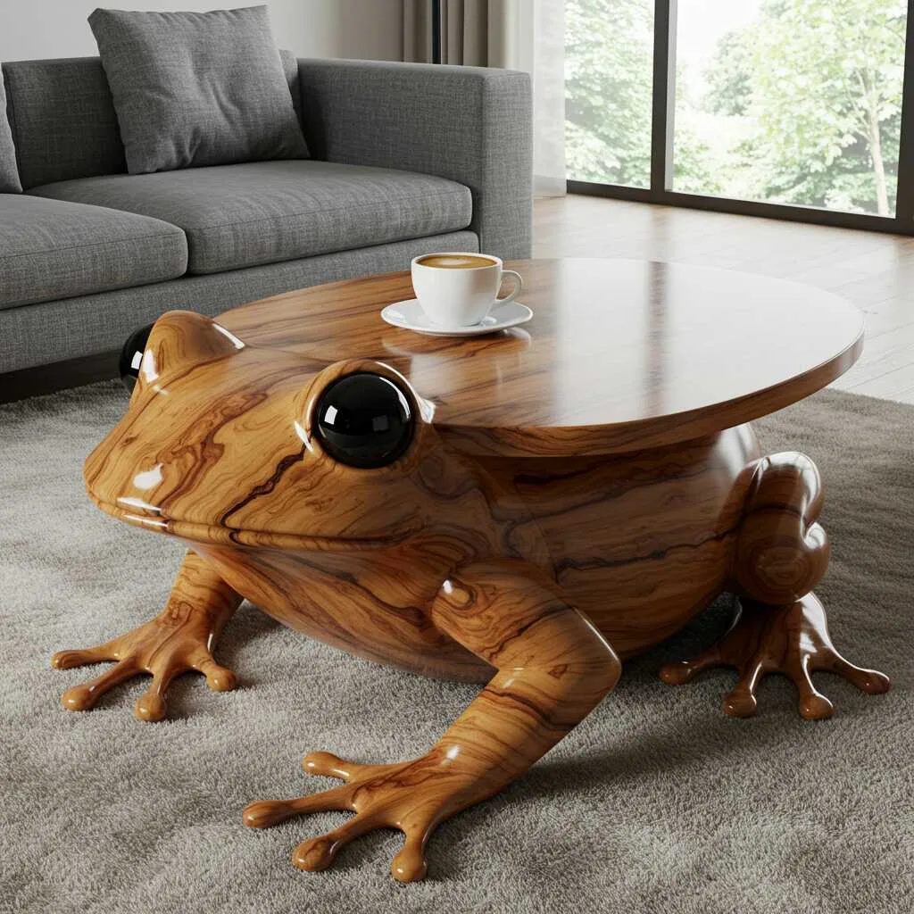 Wooden Frog Coffee Table: A Whimsical Blend of Nature and Functionality