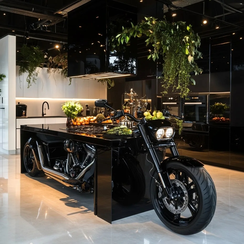 Functional Features of a Harley Davidson Kitchen Island