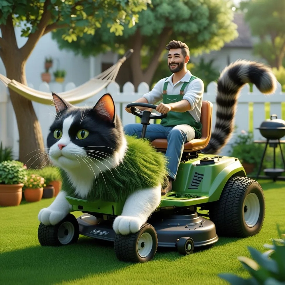 Whisker-Powered Wonders: Envisioning the Cat Lawn Mower's Features