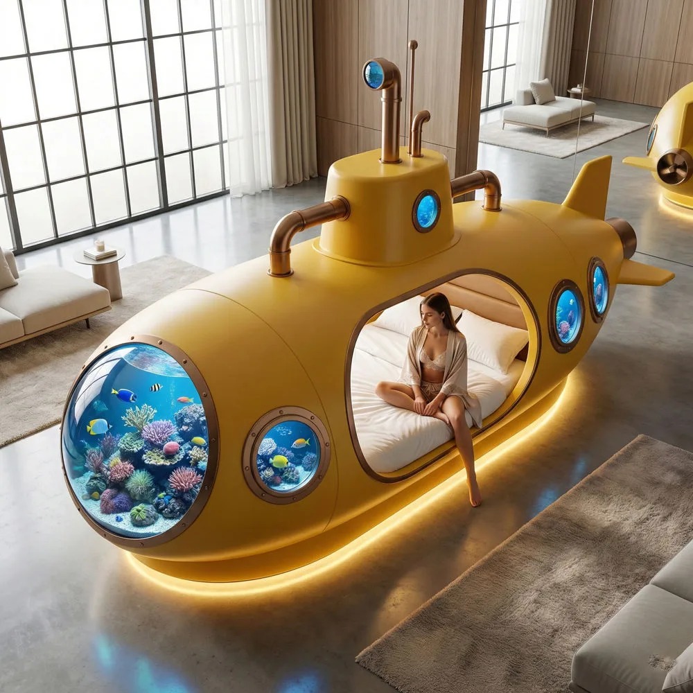 Voyage to the Abyss: Transforming Sleep with the Submarine Aquarium Bed